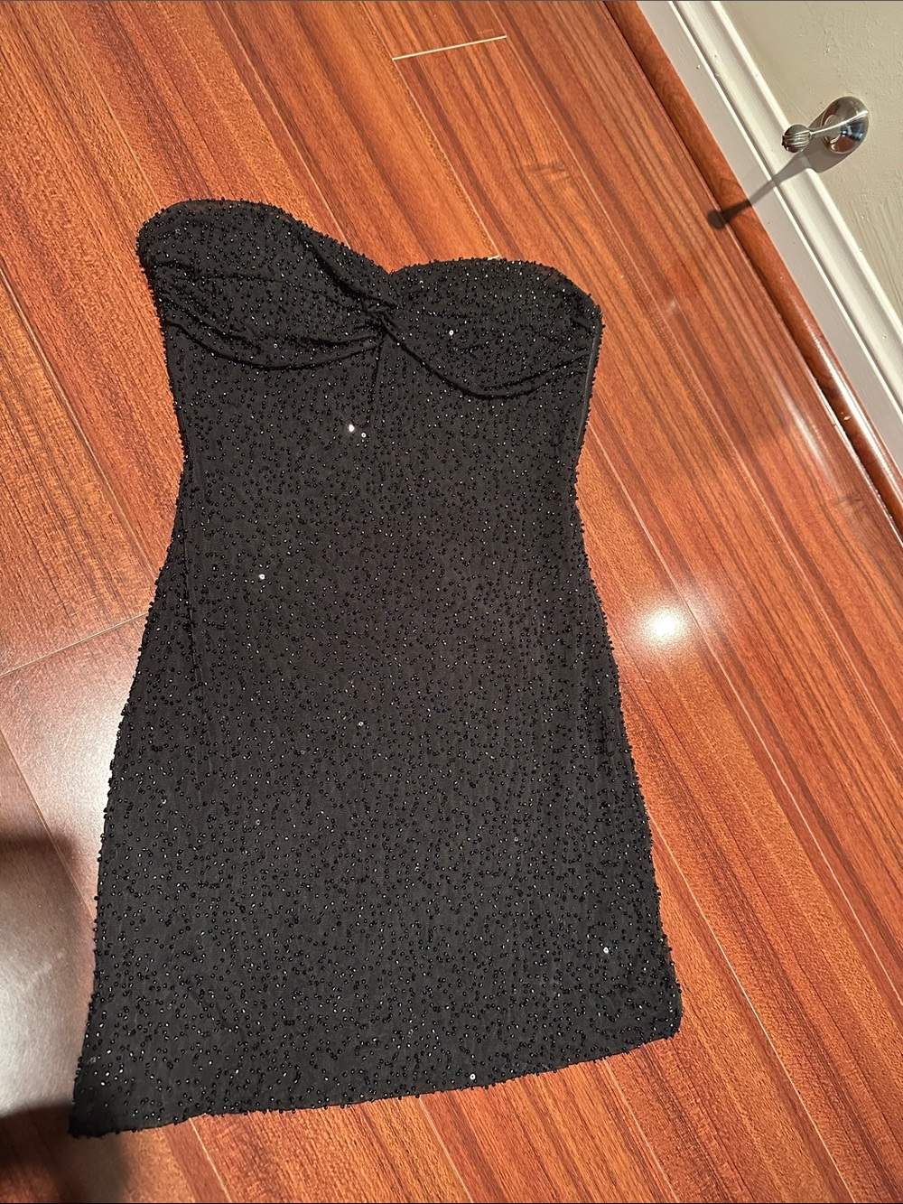 Windsor Black Strapless Sequin Mini Dress